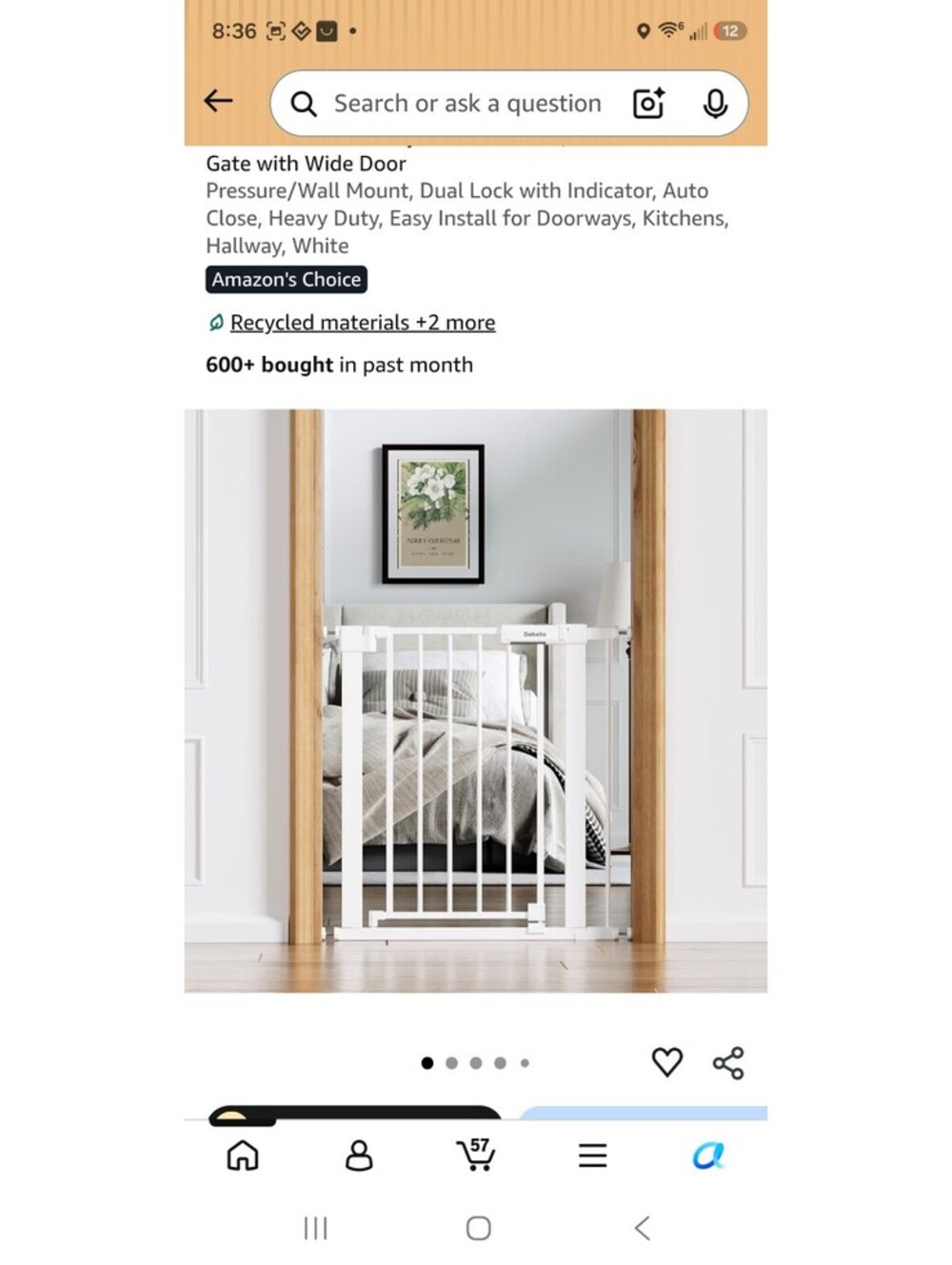 Babelio 26-31 in Baby Gate for Stairs with Wide Door, Pressure/Wall Mount, Dual-